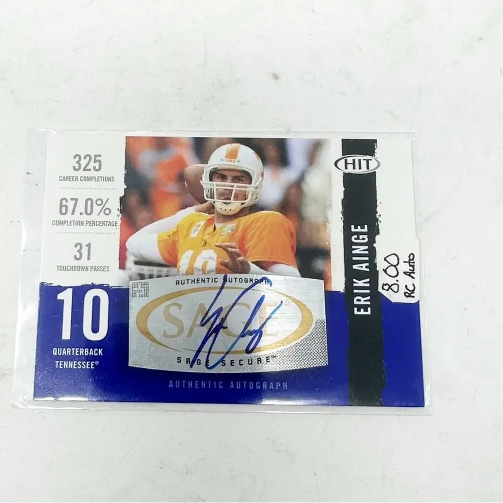 HIT Erik Ainge Autographed Football Card